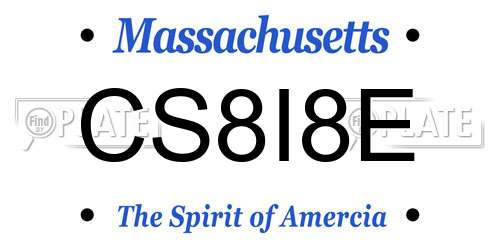 CS8I8E Massachusetts License Plate