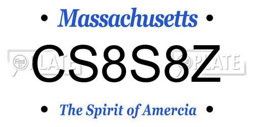 CS8S8Z Massachusetts License Plate