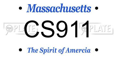 CS911 Massachusetts License Plate