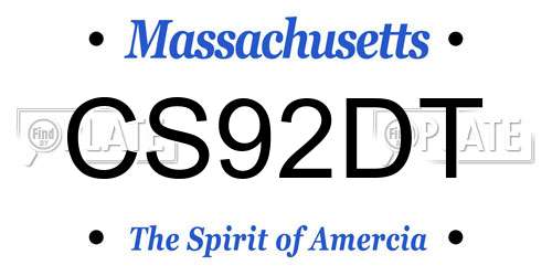 CS92DT Massachusetts License Plate