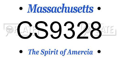 CS9328 Massachusetts License Plate