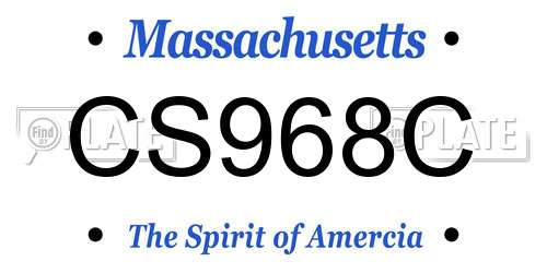 CS968C Massachusetts License Plate