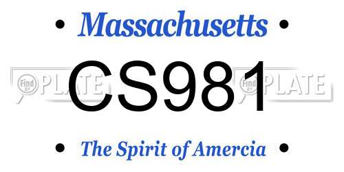 CS981 Massachusetts License Plate