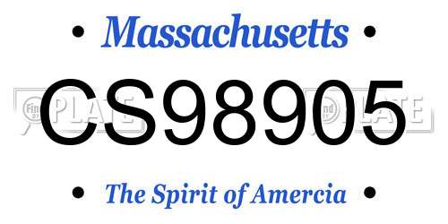 CS98905 Massachusetts License Plate