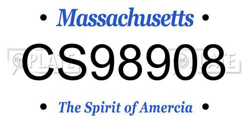 CS98908 Massachusetts License Plate
