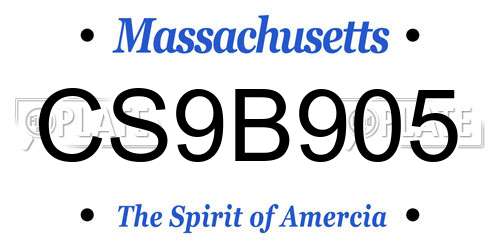 CS9B905 Massachusetts License Plate