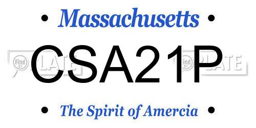 CSA21P Massachusetts License Plate