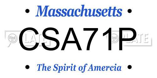 CSA71P Massachusetts License Plate