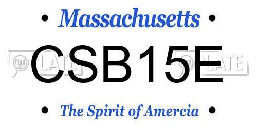 CSB15E Massachusetts License Plate