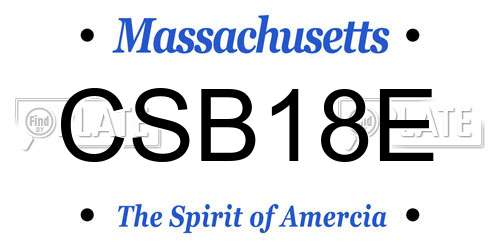 CSB18E Massachusetts License Plate