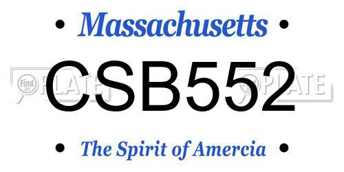CSB552 Massachusetts License Plate