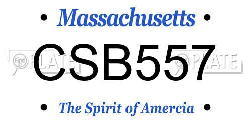 CSB557 Massachusetts License Plate