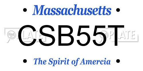 CSB55T Massachusetts License Plate