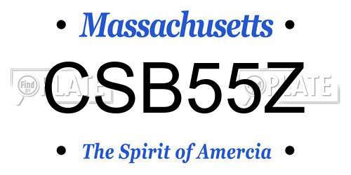 CSB55Z Massachusetts License Plate