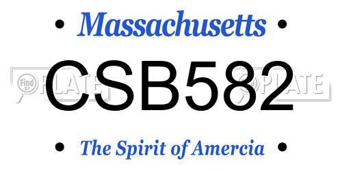 CSB582 Massachusetts License Plate