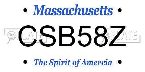 CSB58Z Massachusetts License Plate