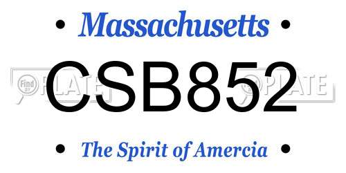 CSB852 Massachusetts License Plate