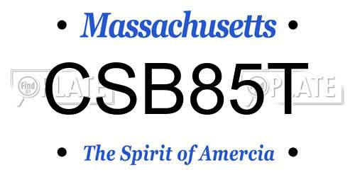CSB85T Massachusetts License Plate