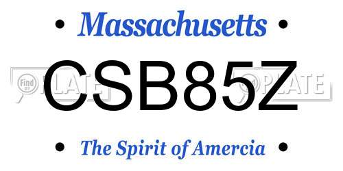 CSB85Z Massachusetts License Plate