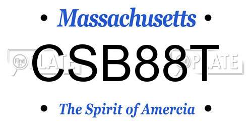 CSB88T Massachusetts License Plate