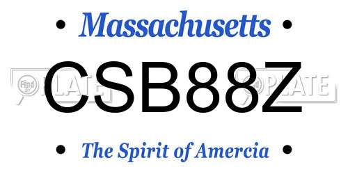 CSB88Z Massachusetts License Plate