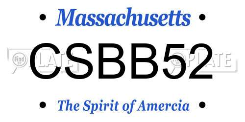 CSBB52 Massachusetts License Plate