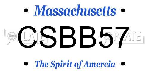 CSBB57 Massachusetts License Plate