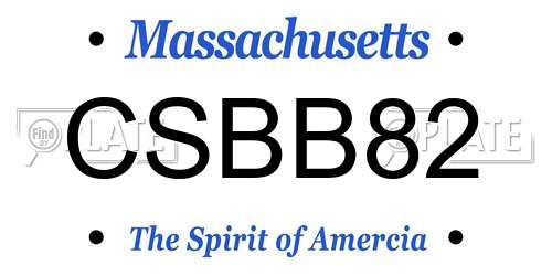 CSBB82 Massachusetts License Plate
