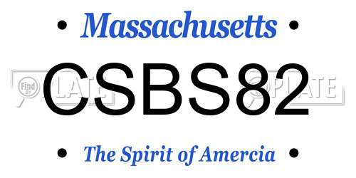 CSBS82 Massachusetts License Plate