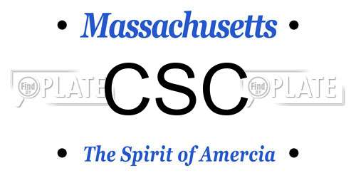 CSC Massachusetts License Plate