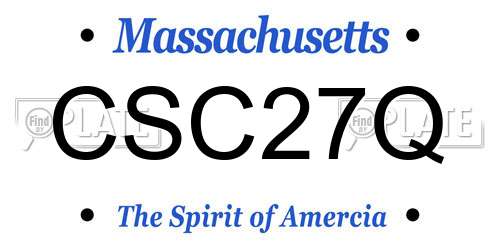 CSC27Q Massachusetts License Plate