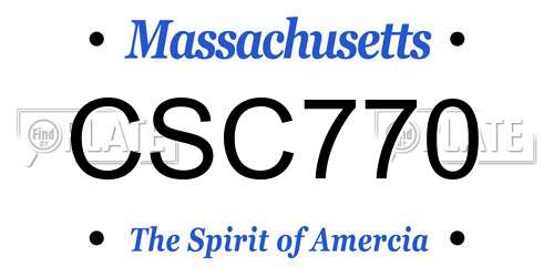 CSC770 Massachusetts License Plate