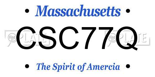 CSC77Q Massachusetts License Plate