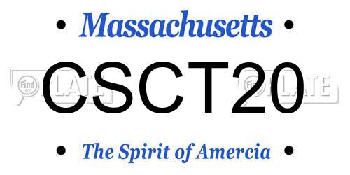CSCT20 Massachusetts License Plate
