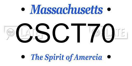 CSCT70 Massachusetts License Plate