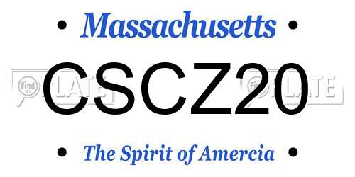CSCZ20 Massachusetts License Plate