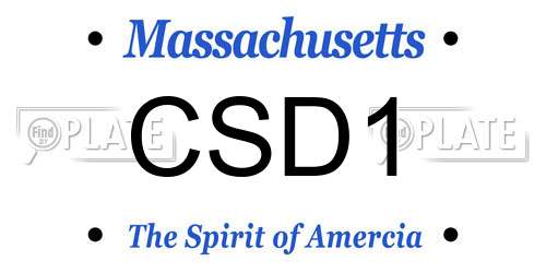 CSD1 Massachusetts License Plate