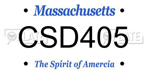 CSD405 Massachusetts License Plate