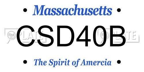 CSD40B Massachusetts License Plate