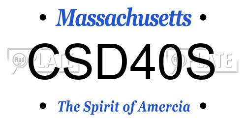 CSD40S Massachusetts License Plate