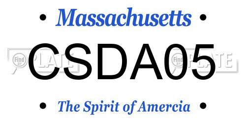 CSDA05 Massachusetts License Plate