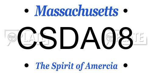 CSDA08 Massachusetts License Plate