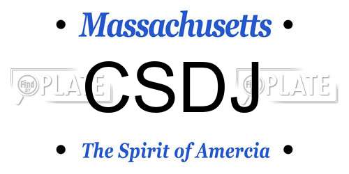 CSDJ Massachusetts License Plate
