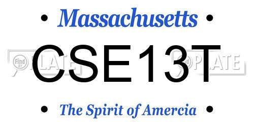 CSE13T Massachusetts License Plate