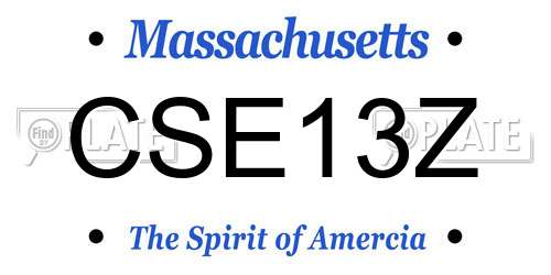CSE13Z Massachusetts License Plate