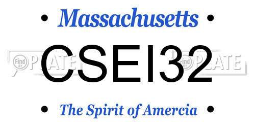 CSEI32 Massachusetts License Plate