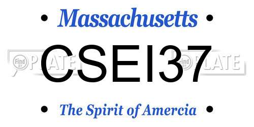 CSEI37 Massachusetts License Plate