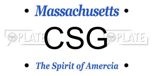 CSG Massachusetts License Plate
