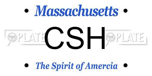 CSH Massachusetts License Plate