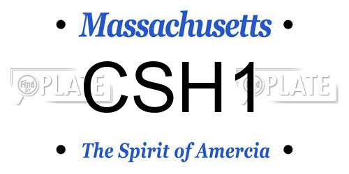 CSH1 Massachusetts License Plate